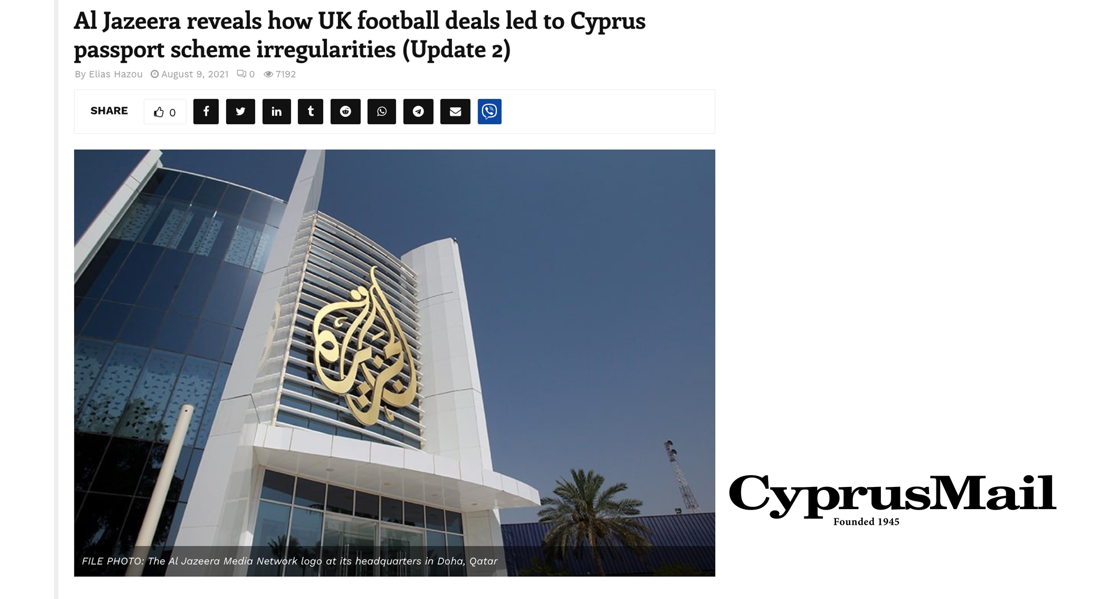 Al Jazeera reveals how UK football deals led to Cyprus passport scheme irregularities