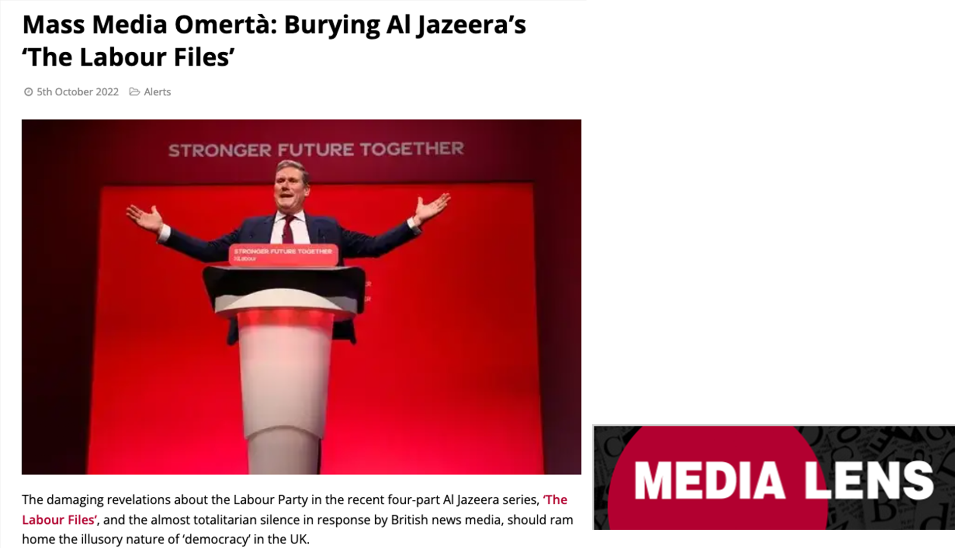 Mass Media Omertà: Burying Al Jazeera’s ‘The Labour Files’