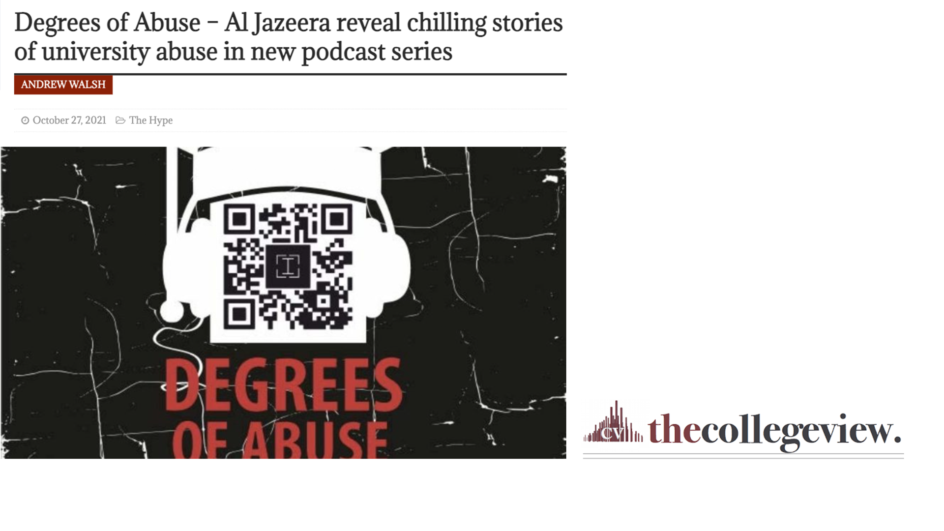 Al Jazeera reveal chilling stories of university abuse in new podcast series
