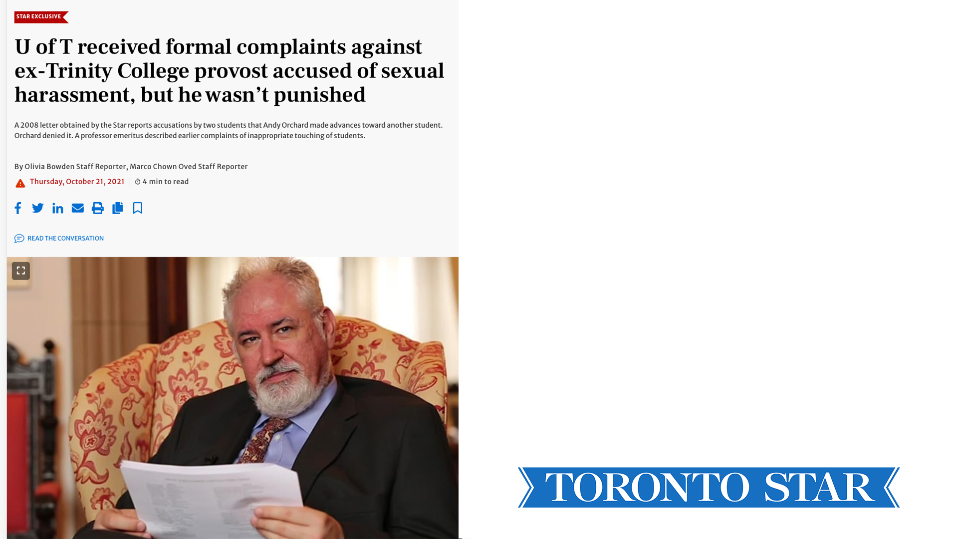 U of T received formal complaints against ex-Trinity College provost accused of sexual harassment, but he wasn’t punished